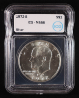 1972-S Eisenhower Silver Dollar (ICG MS66) at PristineAuction.com