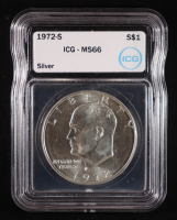 1972-S Eisenhower Silver Dollar (ICG MS66) at PristineAuction.com