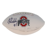 Justin Fields Signed Ohio State Buckeyes Logo Football (Beckett) at PristineAuction.com
