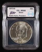 1972-S Eisenhower Silver Dollar - Austin Hutto Signature Label (ICG MS68) at PristineAuction.com