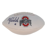 Justin Fields Signed Ohio State Buckeyes Logo Football (Beckett) at PristineAuction.com