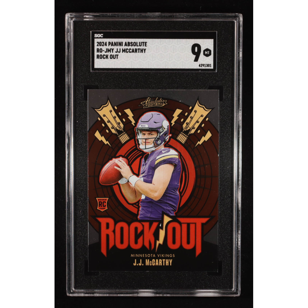 JJ McCarthy 2024 Absolute Rock Out #12 RC (SGC 9) at PristineAuction.com