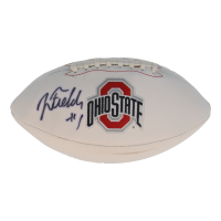 Justin Fields Signed Ohio State Buckeyes Logo Football (Beckett) at PristineAuction.com