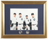 Derek Jeter & The Core Four Custom Framed Photo Display with Set of (2) Uncirculated Derek Jeter Merrick Mint Coins & Merrick Mint COA at PristineAuction.com