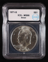 1971-S Eisenhower Silver Dollar (ICG MS66) at PristineAuction.com