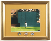 Willie Mays Custom Framed "The Catch" Photo Display with Set of (3) Merrick Mint Uncirculated US Art Colorized Coins & Merrick Mint COA at PristineAuction.com