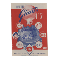 Ralph Branca & Bobby Thomson Signed 1951 Giants 75th Anniversary Program & Score Card (Stacks of Plaques) at PristineAuction.com