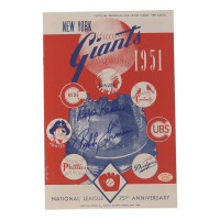 Ralph Branca & Bobby Thomson Signed 1951 Giants 75th Anniversary Program & Score Card (Stacks of Plaques) at PristineAuction.com