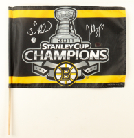 Brad Marchand & Patrice Bergeron Signed 2011 Stanley Cup Champions Flag (Bergeron) at PristineAuction.com