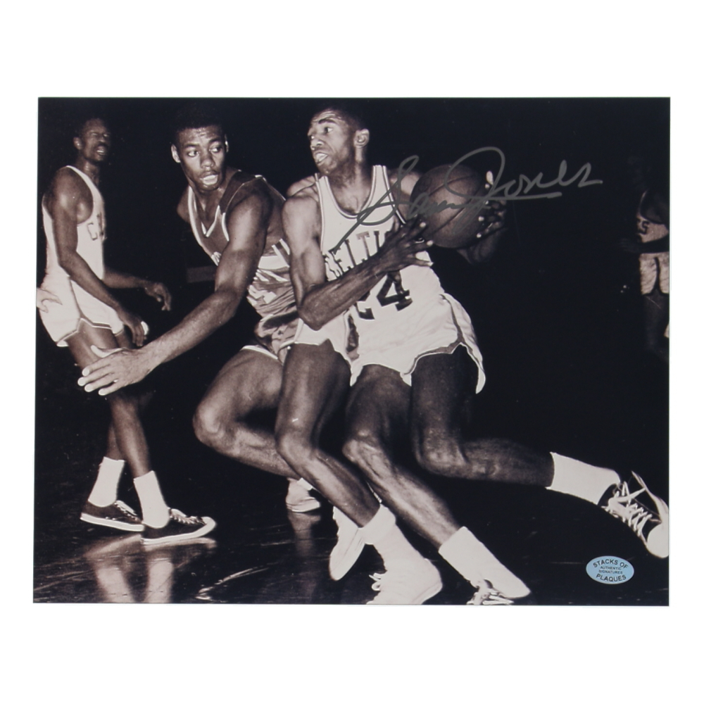 Sam Jones Signed Celtics 8x10 Photo (Stacks of Plaques) at PristineAuction.com