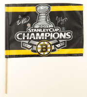 Brad Marchand & Patrice Bergeron Signed 2011 Stanley Cup Champions Flag (Bergeron) at PristineAuction.com