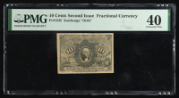1863 U.S. 10 Cents Fractional Currency, Fr. 1245 - Surcharge "18-63" George Washington (PMG Extremely Fine 40) at PristineAuction.com