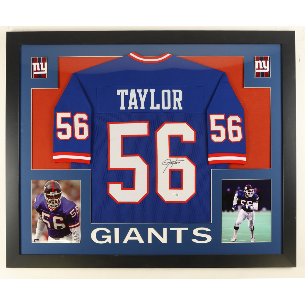 Lawrence Taylor Signed Custom Framed Jersey Display (JSA) at PristineAuction.com