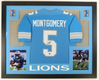 David Montgomery Signed Custom Framed Jersey Display (Beckett) at PristineAuction.com