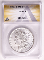 1887 Morgan Silver Dollar (ANACS MS64) at PristineAuction.com