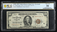 1929 U.S. $100 National Currency Note, Cleveland - Fr. 1890-D (DA Block) Signed: Jones / Woods (PCGS Very Fine 30) at PristineAuction.com