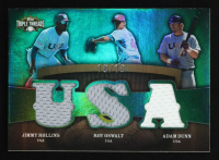 Jimmy Rollins / Roy Oswalt / Adam Dunn 2009 Topps Triple Threads Relic Combos Emerald #42 #18/18 at PristineAuction.com