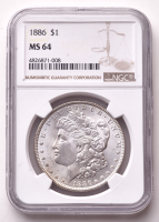 1886 Morgan Silver Dollar (NGC MS64) at PristineAuction.com
