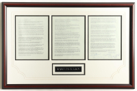 Mickey Mantle Eulogy Custom Framed Document Display Signed By (6) with Whitey Ford, Yogi Berra, Bobby Richardson, & Hank Bauer (Beckett) at PristineAuction.com