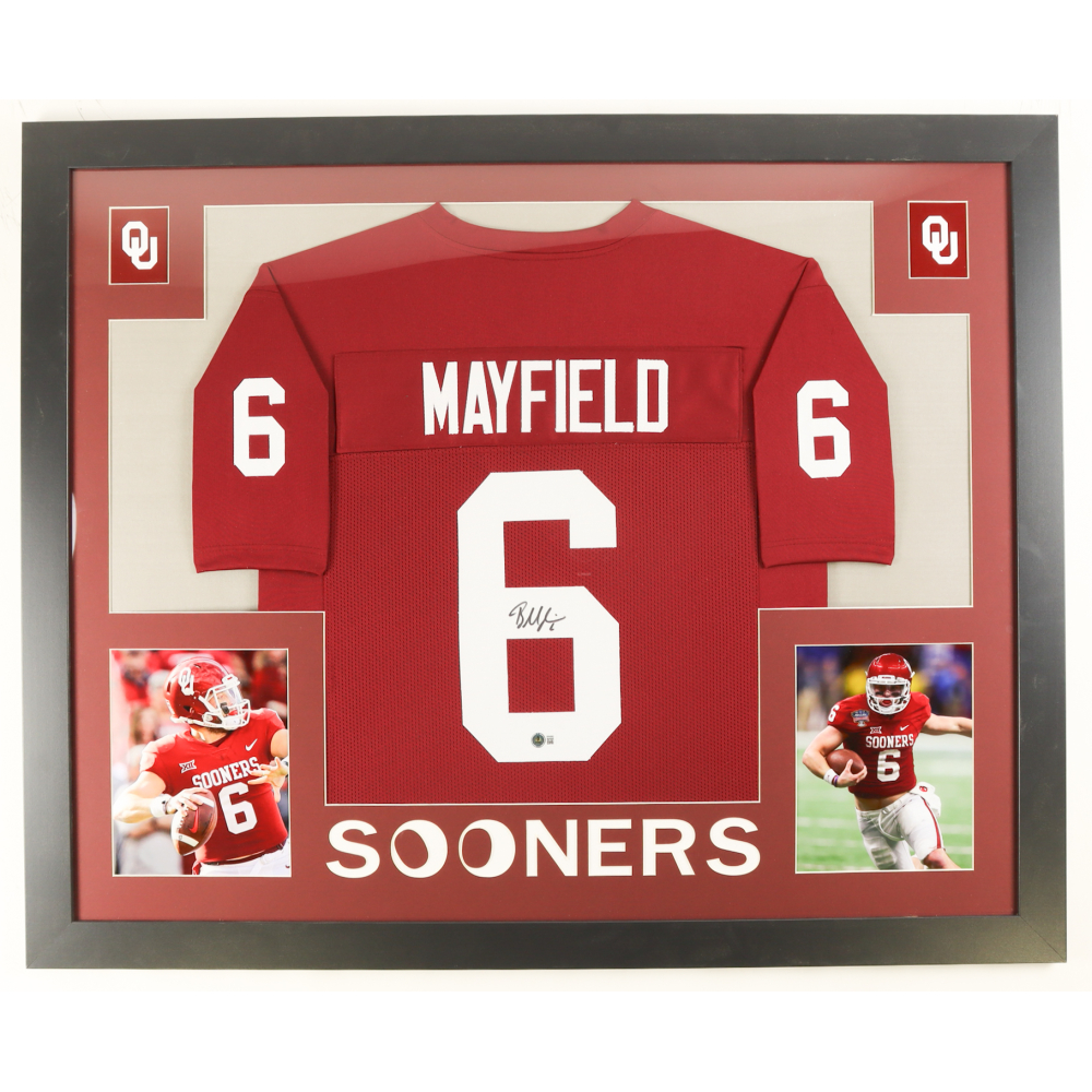 Baker Mayfield Signed Custom Framed Jersey Display (Beckett) at PristineAuction.com