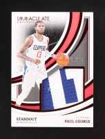 Paul George 2021-22 Immaculate Collection Standout Memorabilia Red #17 #18/25 at PristineAuction.com