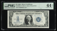 1934 U.S. $1 Silver Certificate - Fr. 1606 (CA Block) Signed: Julian / Morgenthau (PMG Choice Uncirculated 64 EPQ) at PristineAuction.com
