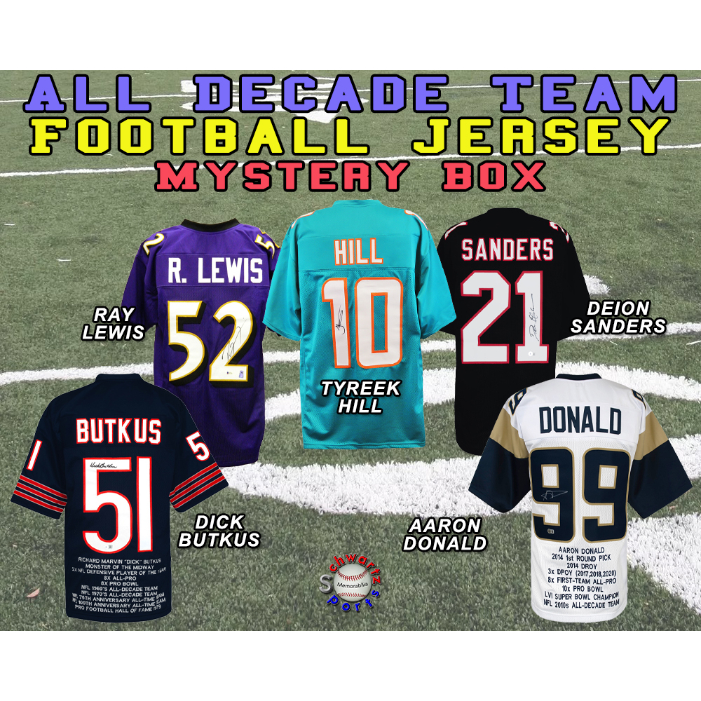 Football ALL-DECADE TEAM Signed Football Jersey Mystery Box Series 14 (Limited to 100) - Schwartz Sports at PristineAuction.com