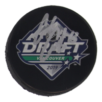 Cole Caufield Signed 2019 NHL Draft Logo Hockey Puck (JSA) at PristineAuction.com