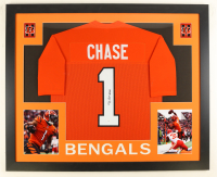 Ja'Marr Chase Signed Custom Framed Jersey (JSA) at PristineAuction.com