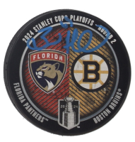 Brad Marchand Signed 2024 Stanley Cup Playoffs Commemorative Hockey Puck (Marchand) at PristineAuction.com