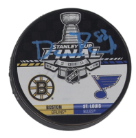 David Pastrnak Signed 2019 Stanley Cup Final Commemorative Hockey Puck (Pastrnak) at PristineAuction.com