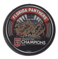 Brad Marchand Signed Panthers 2025 Stanley Cup Champions Commemorative Hockey Puck (Marchand) at PristineAuction.com