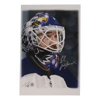 Ed Belfour Signed Blackhawks 12x18 Numbered Lithograph (AJ's Sports World) at PristineAuction.com
