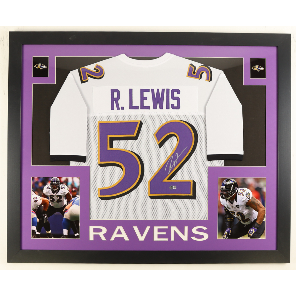 Ray Lewis Signed Custom Framed Jersey Display (Beckett) at PristineAuction.com