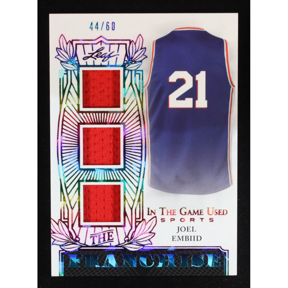 Joel Embiid 2024 Leaf ITG Used Sports The Franchise Memorabilia Rainbow Crystal #TFJE1 #44/60 at PristineAuction.com