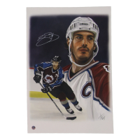Joe Sakic Signed Avalanche 12x18 Numbered Lithograph (Memorable Authentic) at PristineAuction.com