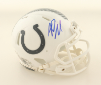 Riley Leonard Signed Colts Salute To Service Alternate Speed Mini Helmet (JSA) at PristineAuction.com