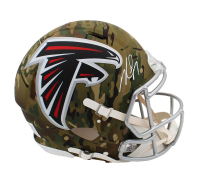Michael Vick Signed Falcons Full-Size Authentic On-Field Camo Alternate Speed Helmet (Beckett) at PristineAuction.com
