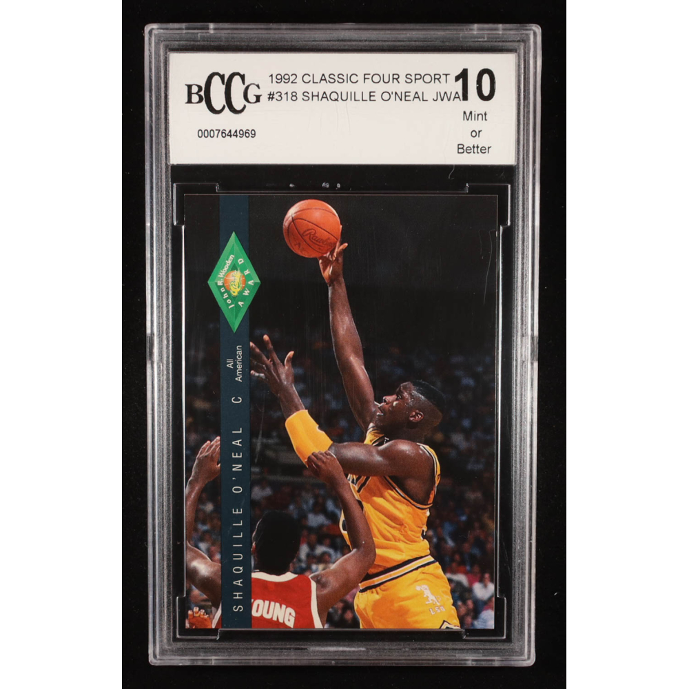 Shaquille O'Neal 1992 Classic Four Sport #318 Shaquille O'Neal JWA RC (BCCG 10) at PristineAuction.com