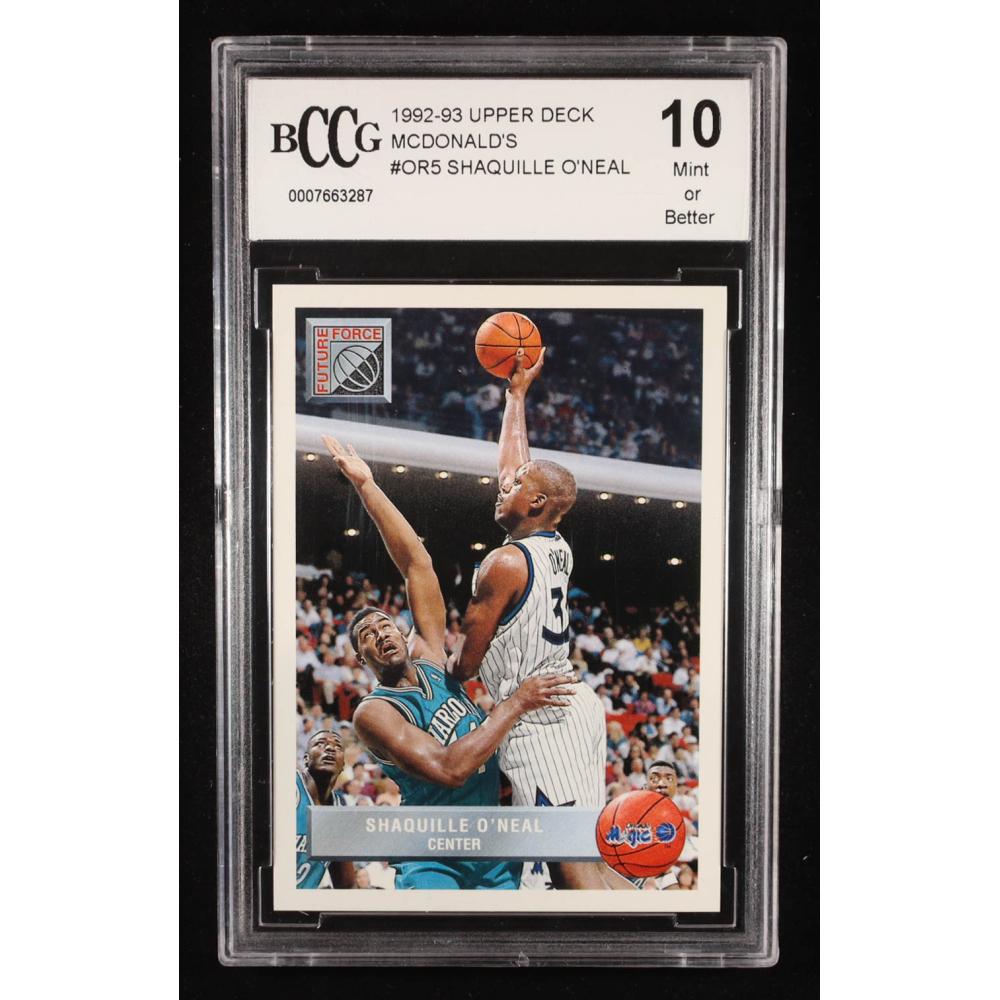 Shaquille O'Neal 1992-93 Upper Deck McDonald's #OR5 RC (BCCG 10) at PristineAuction.com