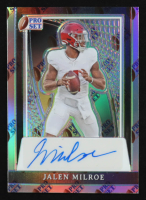 Jalen Milroe 2024 Leaf Pro Set Metal Autographs Prismatic Pro Set Border #PAJM2 RC #1/1 at PristineAuction.com