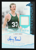Larry Bird 2024 Leaf In The Game Used Autographs Platinum Blue Holo #IGALB1 #3/3 at PristineAuction.com
