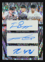 Travis Bazzana / Gavin Turley / Trent Caraway 2024 Leaf Metal Baseball Triple Autographs Silver Pulsar #TA2 RC #8/8 at PristineAuction.com