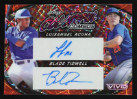 Luisangel Acuna / Blade Tidwell 2023 Leaf Vivid Colorful Combos Autographs Orange Laser RC #1/1 at PristineAuction.com