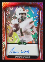 Cameron Ward 2024 Leaf Metal Happy Holidays Autographs Prismatic Candy Cane #HHACW1 RC #1/1 at PristineAuction.com
