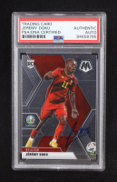 Jeremy Doku Signed 2021 Panini Mosaic UEFA Euro #11 RC (PSA Authentic) at PristineAuction.com