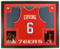 Julius Erving Signed Custom Framed Jersey Display (JSA & PIA) at PristineAuction.com