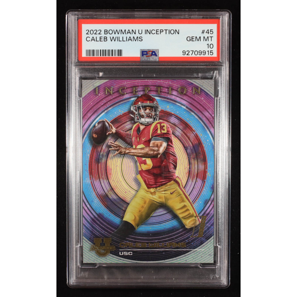 Caleb Williams 2022-23 Bowman Inception University #45 RC (PSA 10) at PristineAuction.com