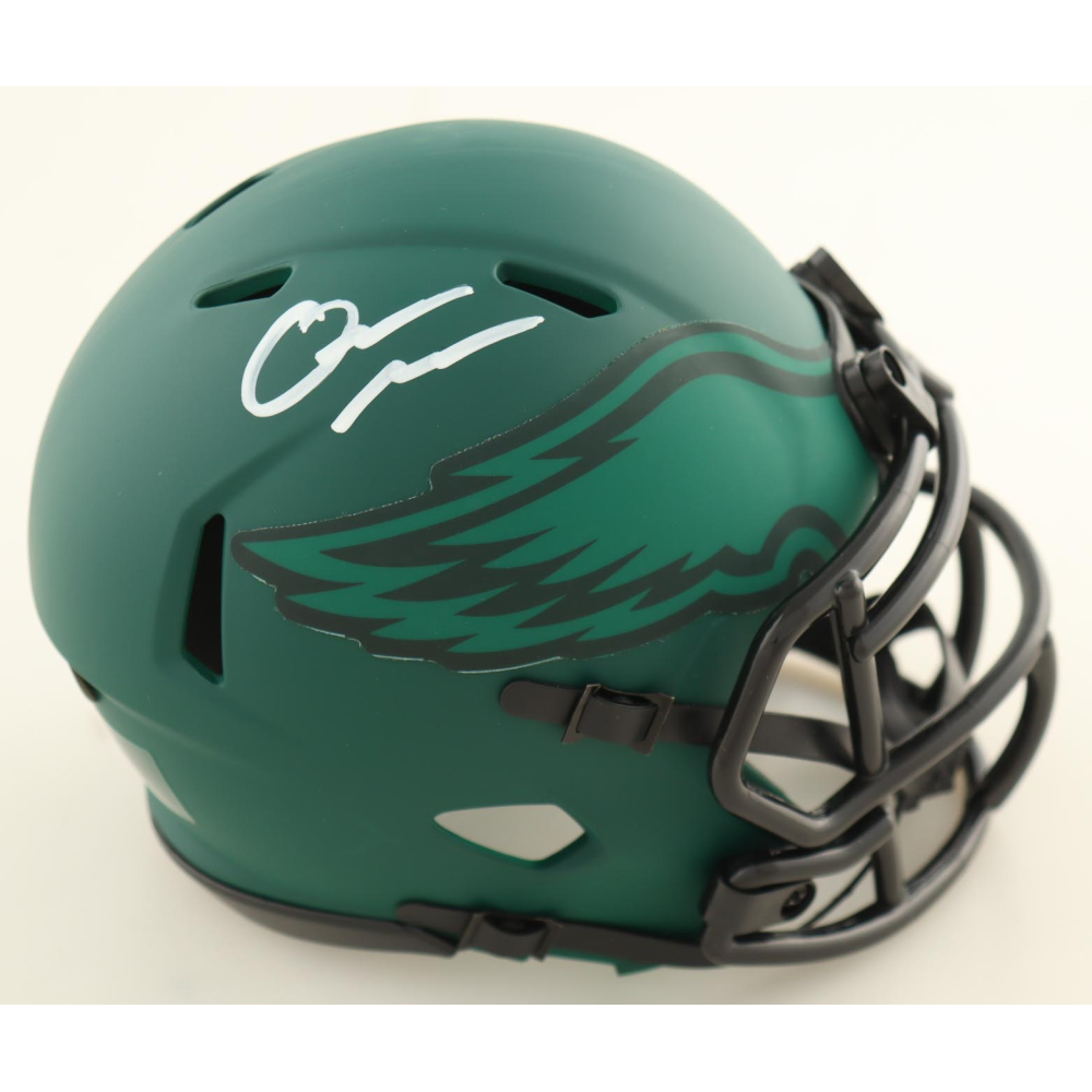 Quinyon Mitchell Signed Eagles Rave Alternate Speed Mini Helmet (JSA) at PristineAuction.com