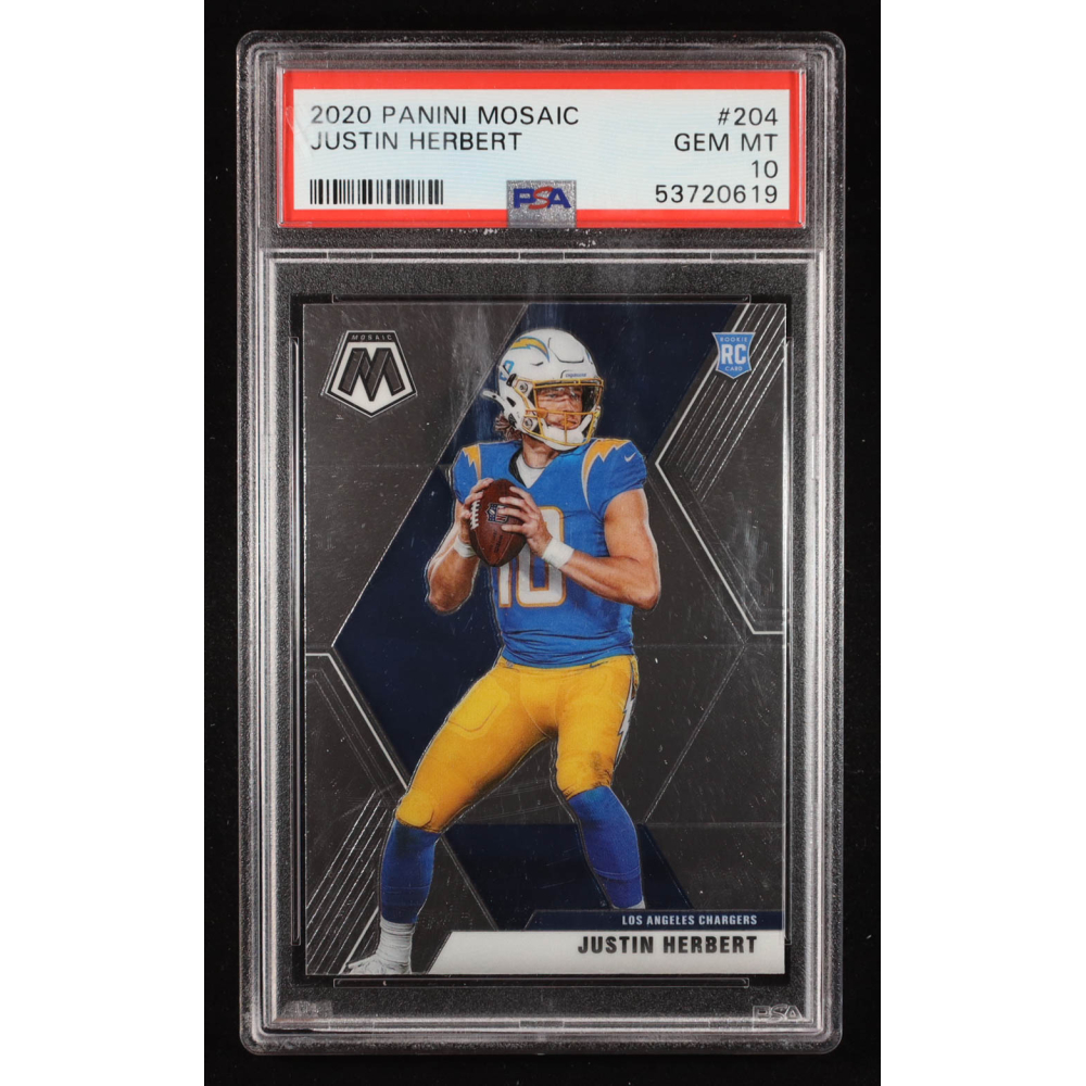 Justin Herbert 2020 Panini Mosaic #204 RC (PSA 10) at PristineAuction.com